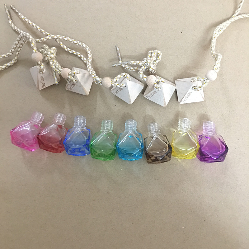 6ml Car Hanging Diffuser Glass Bottle Air freshener Perfume bottle For Car Aromatherapy Remove smell Empty glass bottle