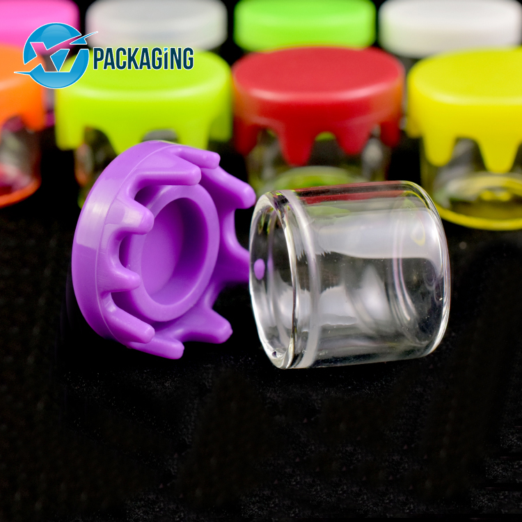6ml Glass Storage Containers No Neck Concentrate Dab Jars Silicone Cap Glass Dab Jar