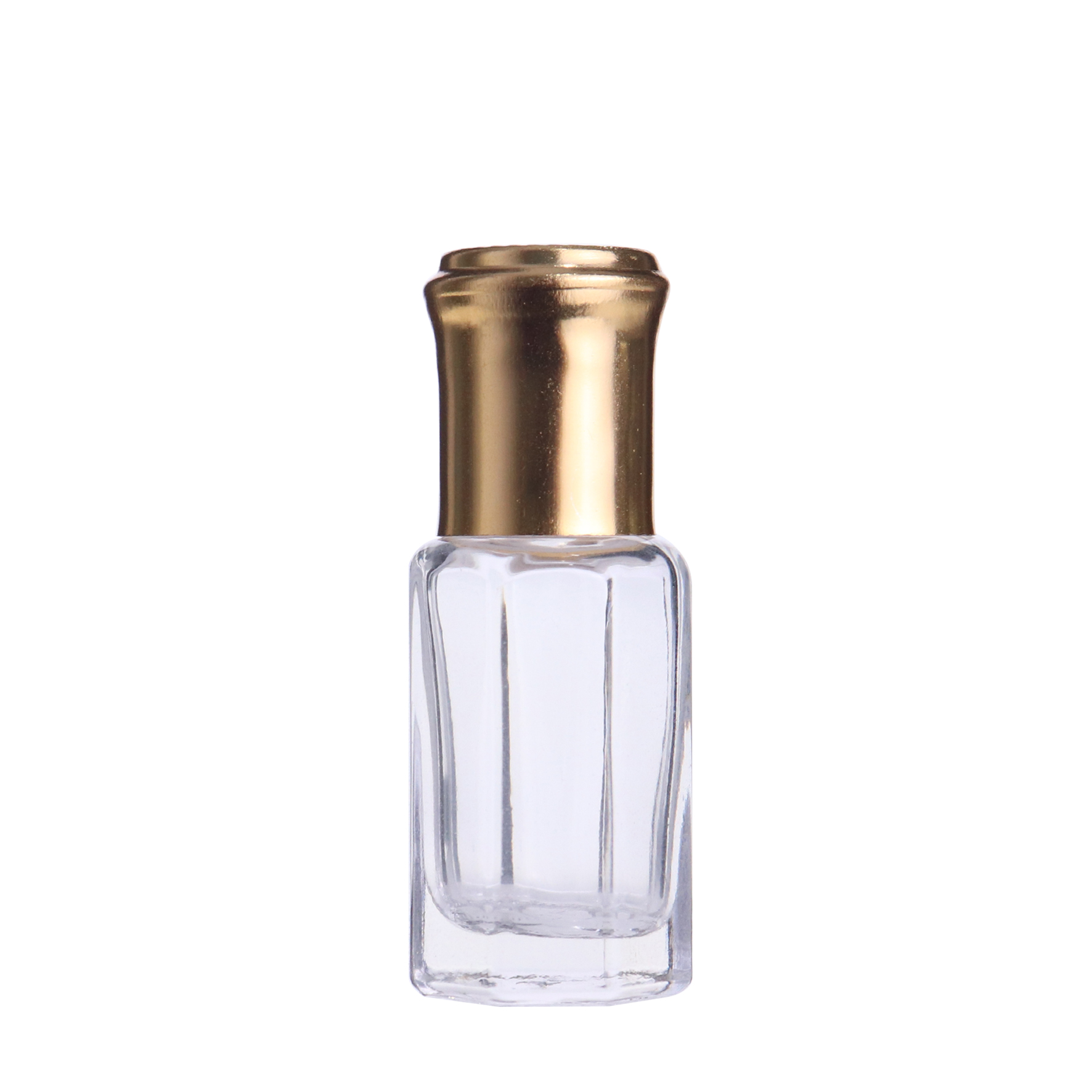 6ml arabic Empty Octagon gold screw cap bottles Glass Bottle Vial Perfume Attar Essential Oil Oud