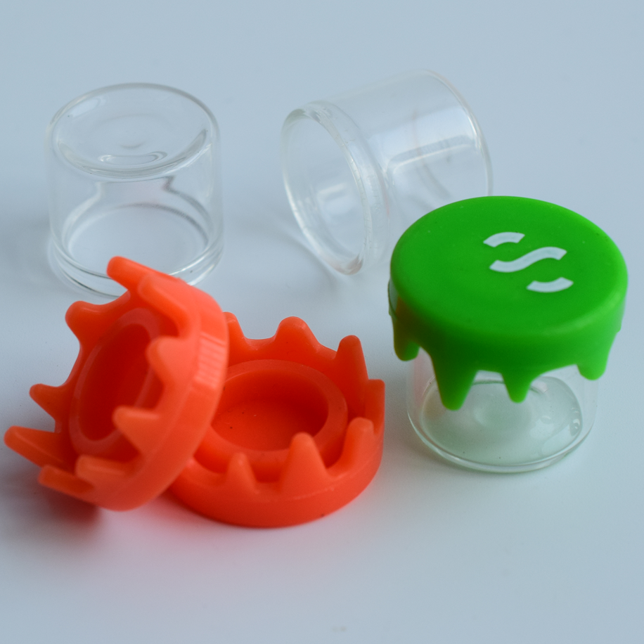 6ml clear glass jar wax oil dabs silicone lid hemp shatter honey container jars 1gram cbd cream concentrate packaging