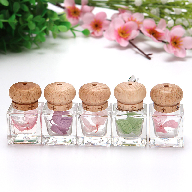 6ml empty wooden cap car diffuser perfume bottle