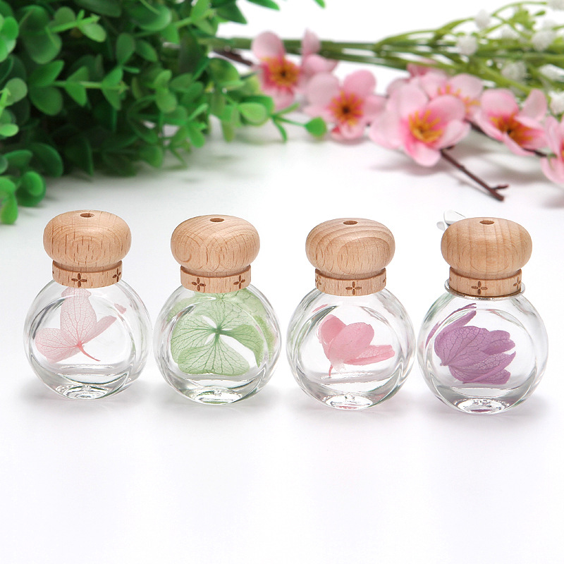 6ml empty wooden cap car diffuser perfume bottle