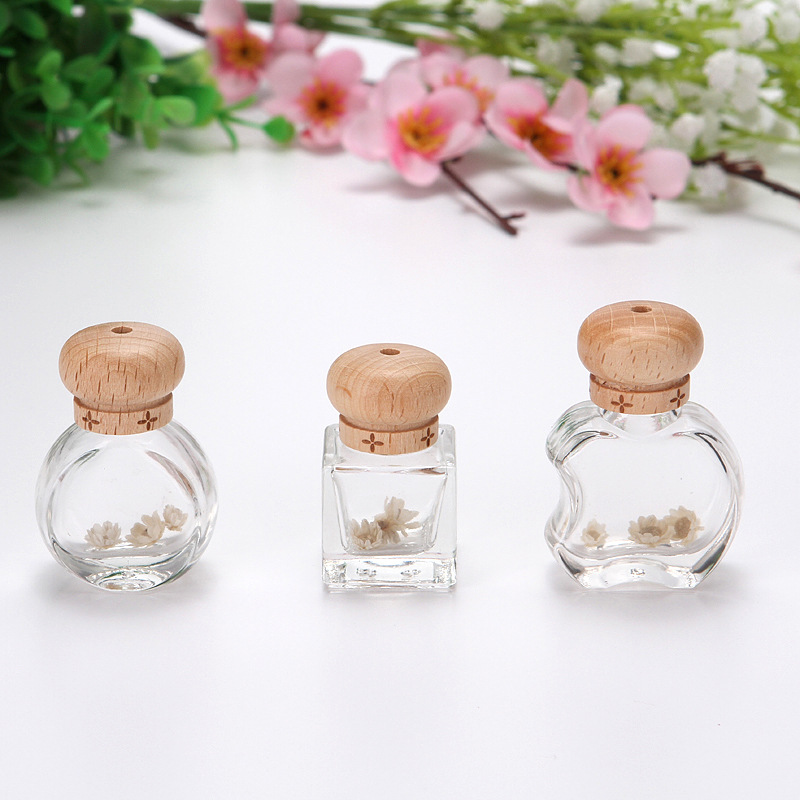 6ml empty wooden cap car diffuser perfume bottle