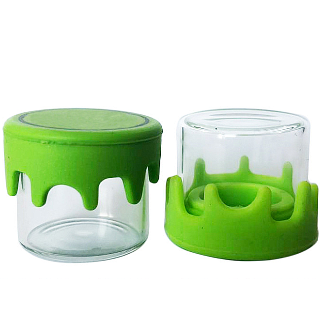 6ml glass no-neck concentrate jar silicone lid