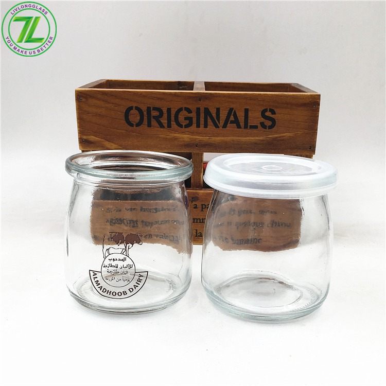 6oz 180ml Wide Mouth Glass Pudding Jar With Plastic Lid