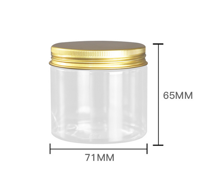 6oz 180ml diameter 71mm height 65mm bath salt container with gold cap