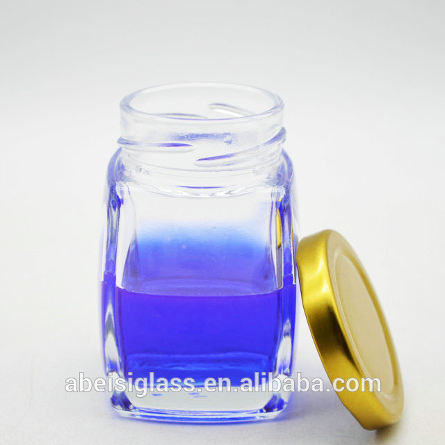 6oz 180ml high quality  square honey / jam glass jar glass jar for canned food
