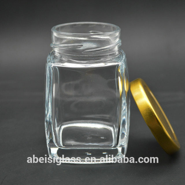 6oz 180ml high quality square honey / jam glass jar glass jar for canned food