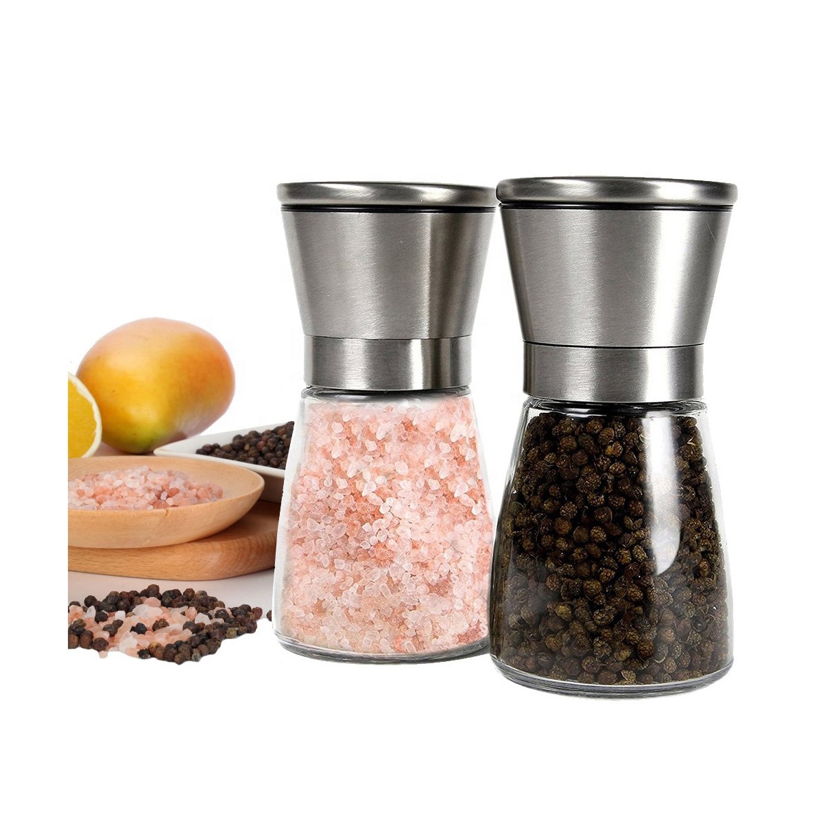 6oz 180ml stainless steel salt and pepper grinder set wholesale