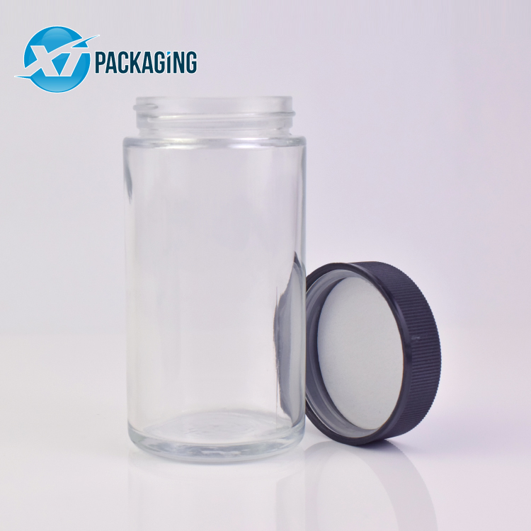 6oz 3oz custom logo child resistant 150ml child proof container glass jar printed cap hemp bottle packaging
