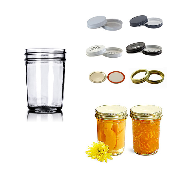 6oz 8oz 9oz Clear Straight Sided Glass Jar with Silver Gold Screw Metal Cap