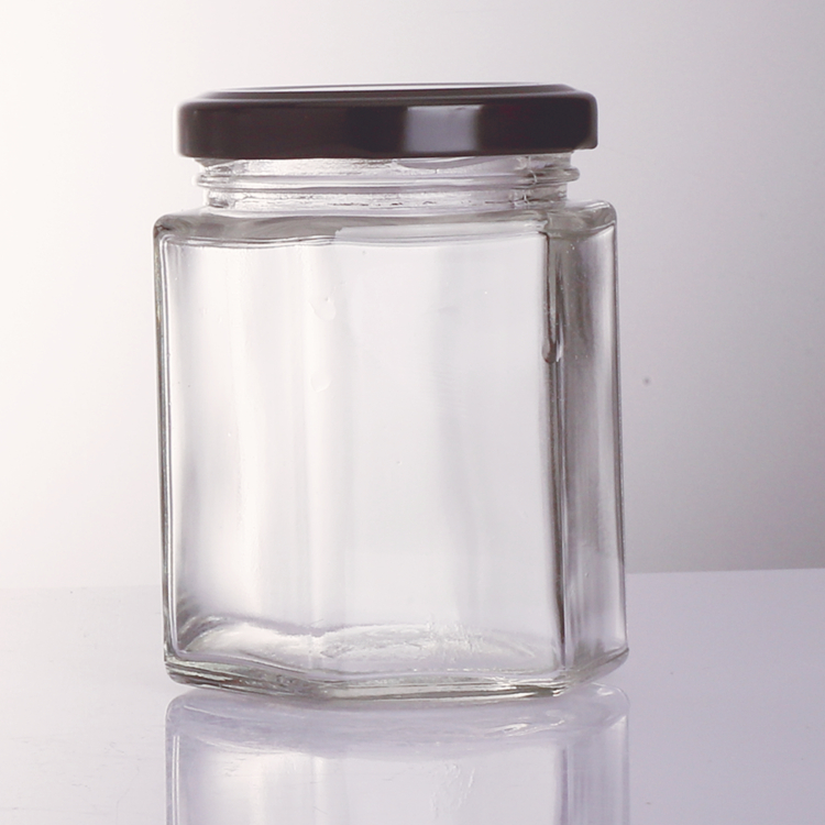 6oz 8oz Clear Straight Sided Glass Jar with Silver Gold Screw Metal Cap
