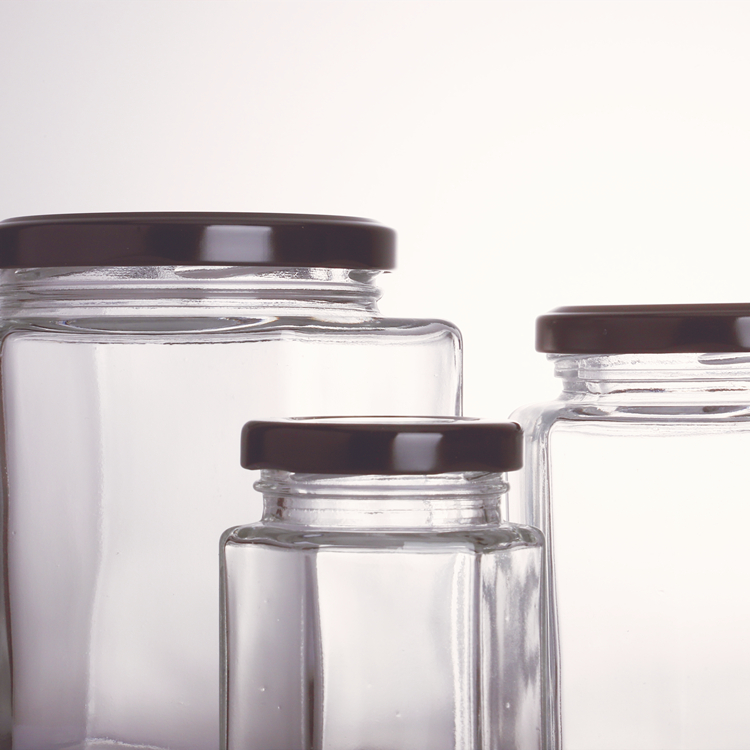 6oz 8oz Clear Straight Sided Glass Jar with Silver Gold Screw Metal Cap