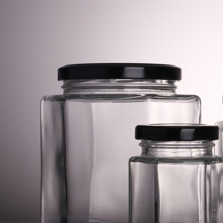 6oz Hexagon Glass Jars with Gold Lid