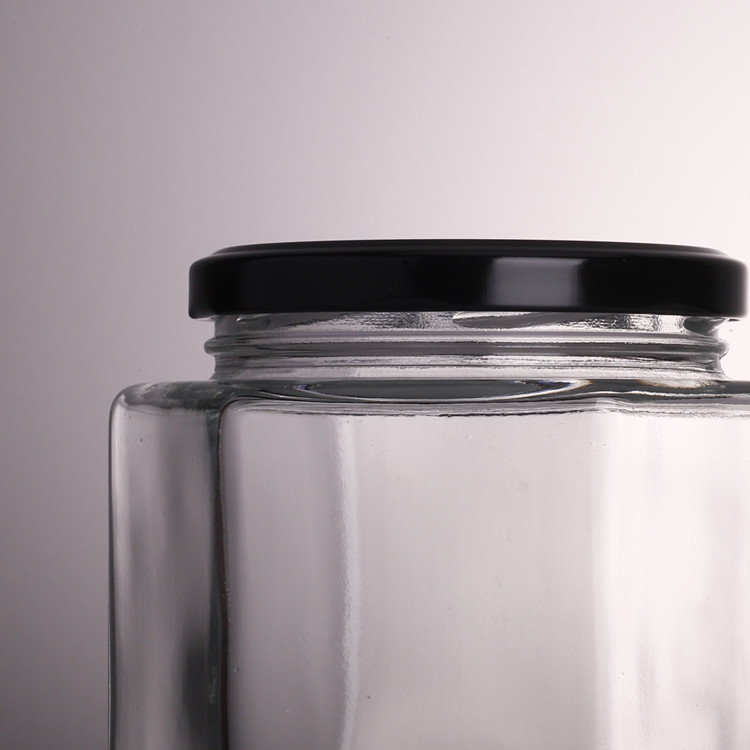 6oz Hexagon Glass Jars with Gold Lid