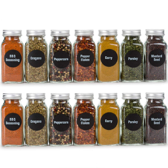 6oz Large Glass Spice Jars