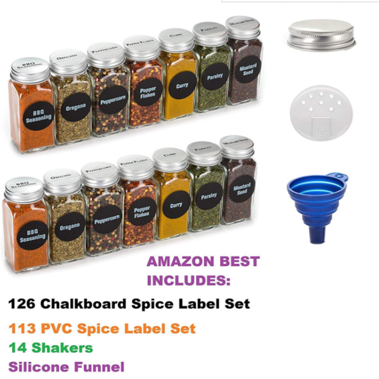 6oz Large Glass Spice Jars