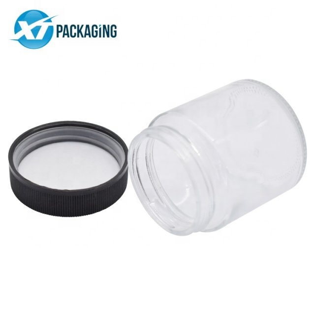 6oz custom logo child resistant 150ml child proof container glass jar printed cap hemp bottle packaging