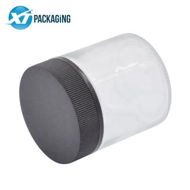6oz custom logo child resistant 150ml child proof container glass jar printed cap hemp bottle packaging