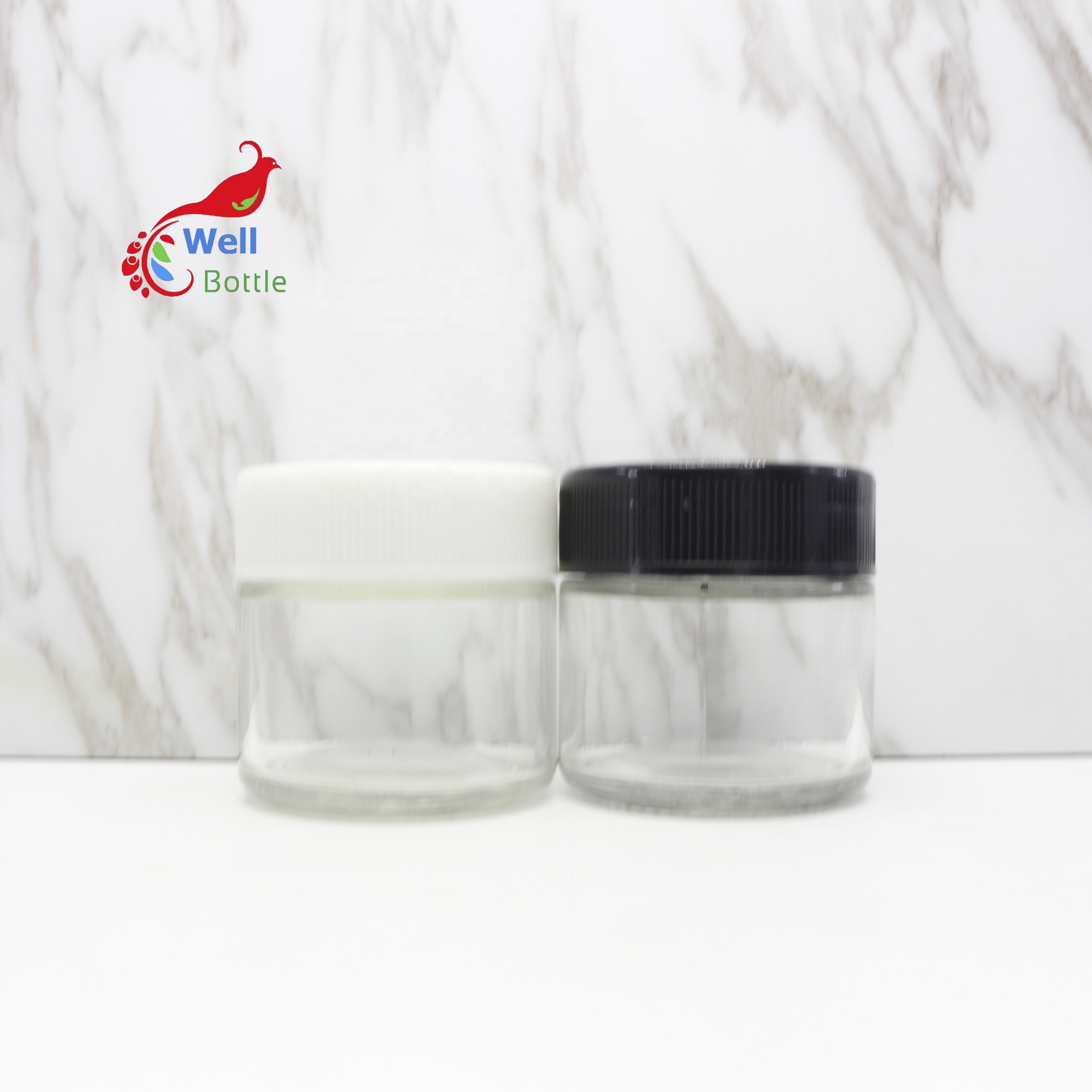 6oz glass jar container with child proof cap for body butter face cream balm wholesale custom logo CRC-28B