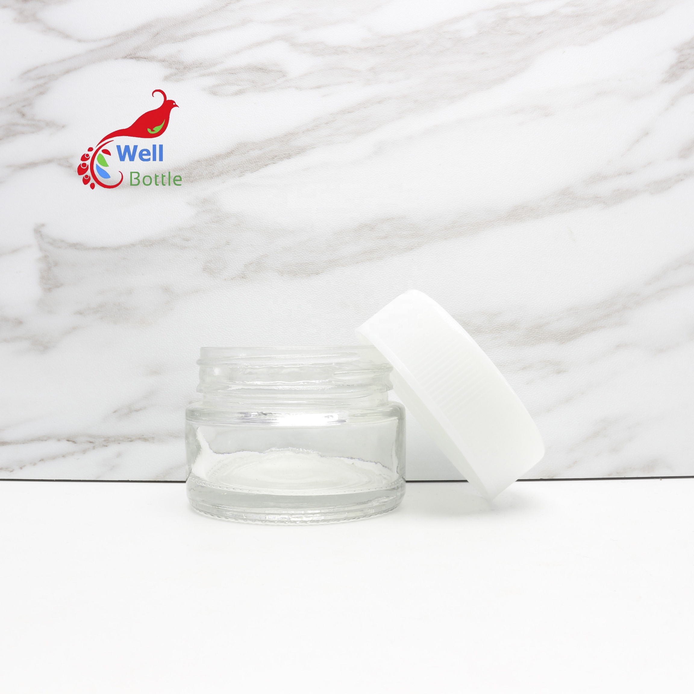 6oz glass jar container with child proof cap for body butter face cream balm wholesale custom logo CRC-28B