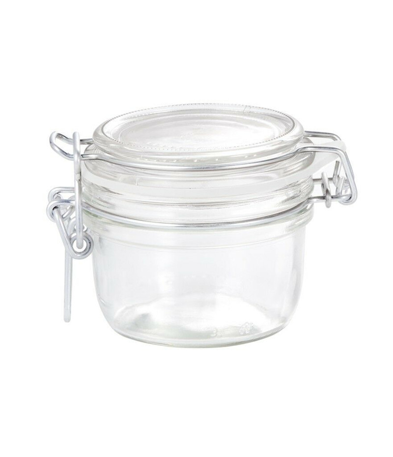 6oz storage food glass jar with metal clip glass lid hinged lids