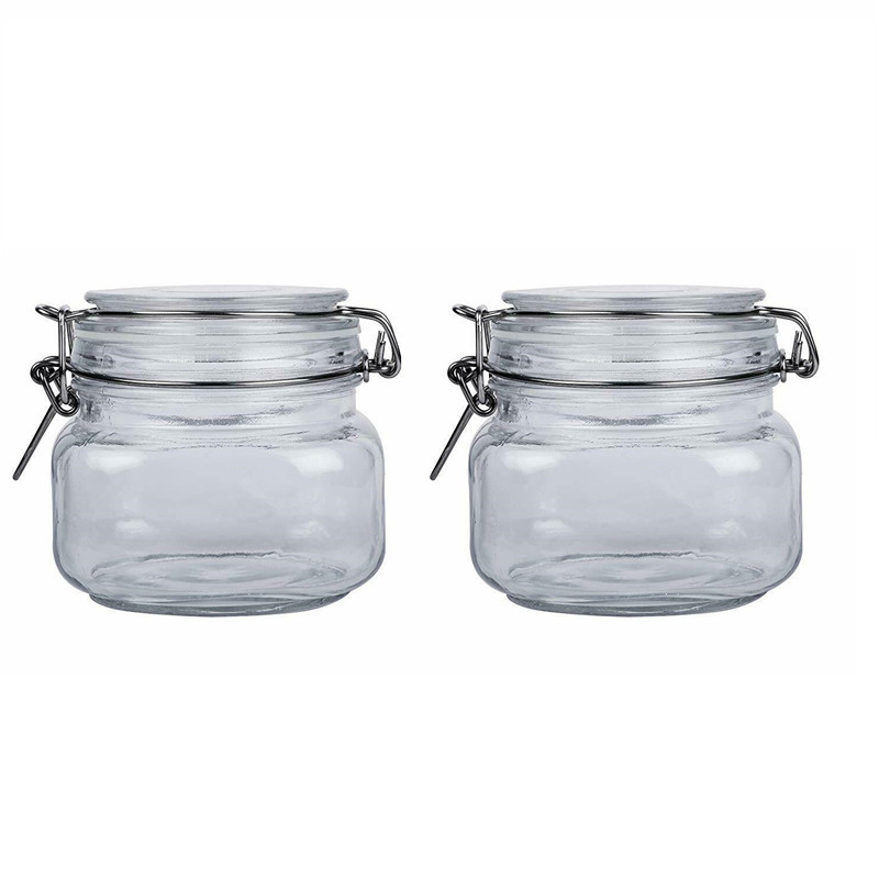 6oz storage food glass jar with metal clip glass lid hinged lids