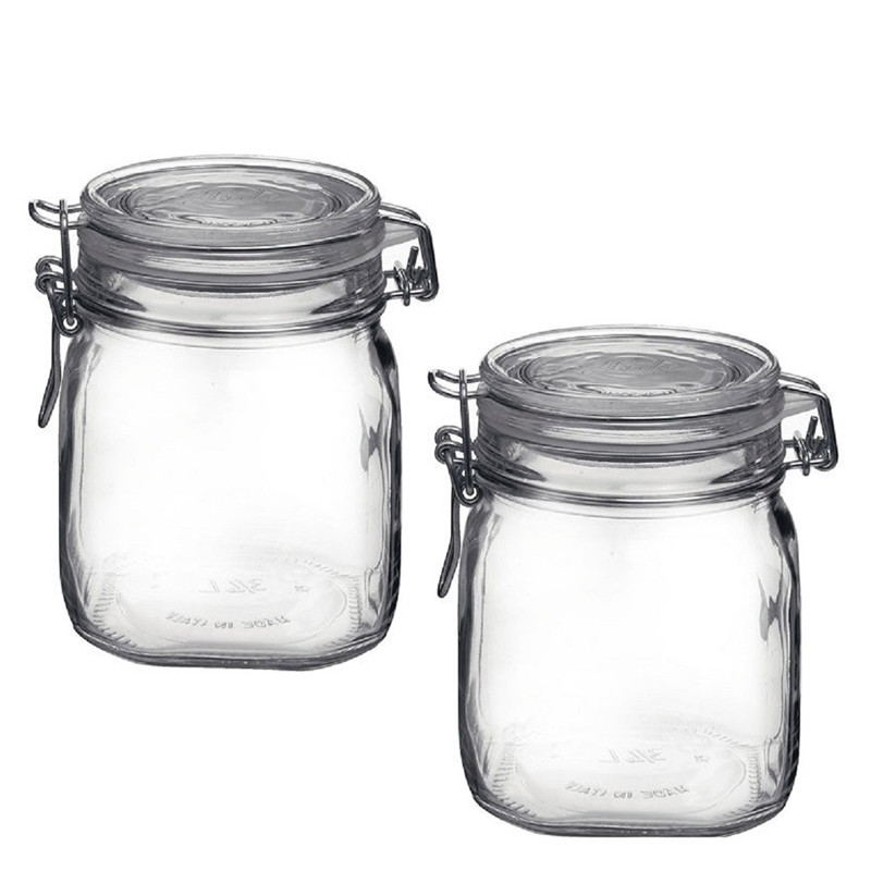 6oz storage food glass jar with metal clip glass lid hinged lids