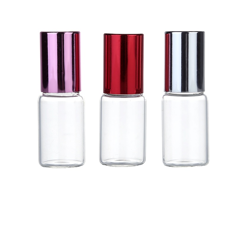6pcs Clear Glass Essential Oil Roller Bottles with Glass Roller Balls Aromatherapy Perfumes Lip Balms Roll On Bottles 5ml 10ml