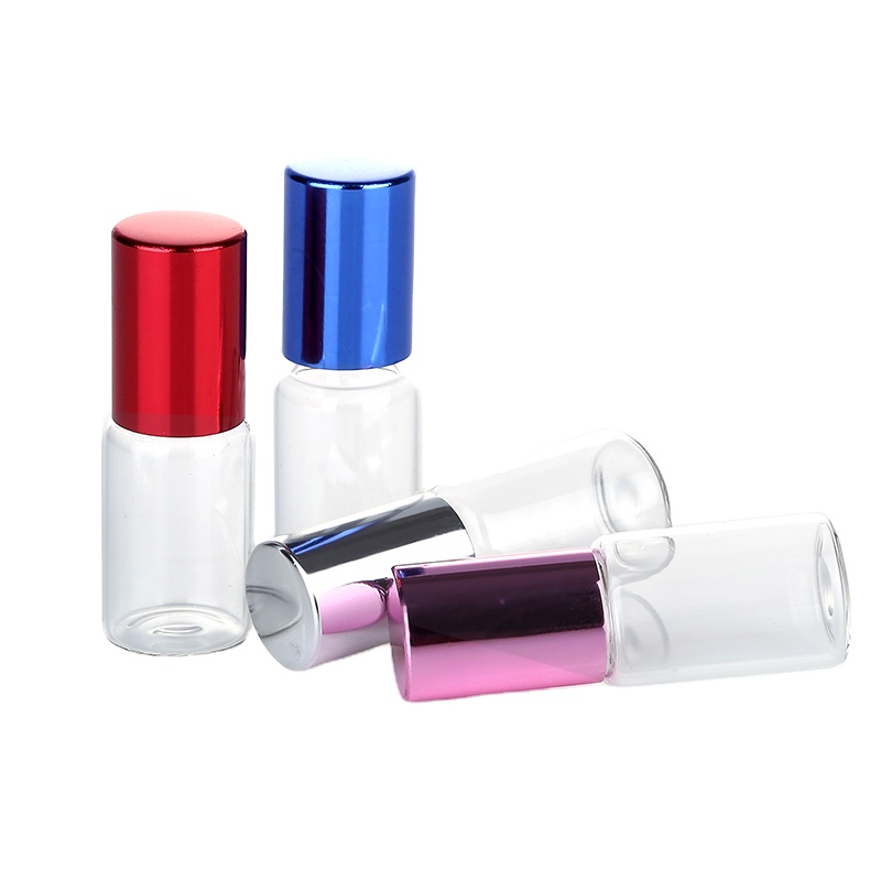 6pcs Clear Glass Essential Oil Roller Bottles with Glass Roller Balls Aromatherapy Perfumes Lip Balms Roll On Bottles 5ml 10ml