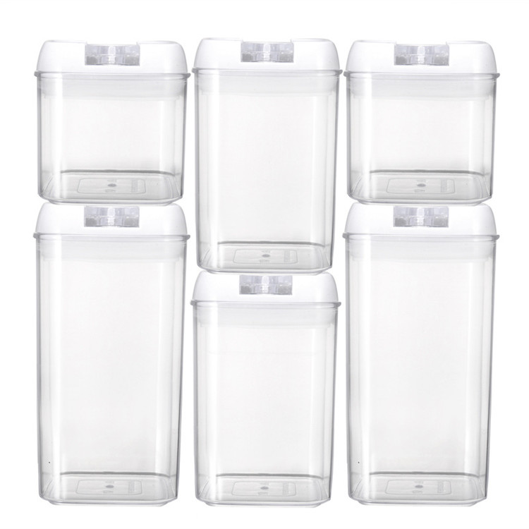 6pcs/set transparent sealed multi capacity plastic storage tank