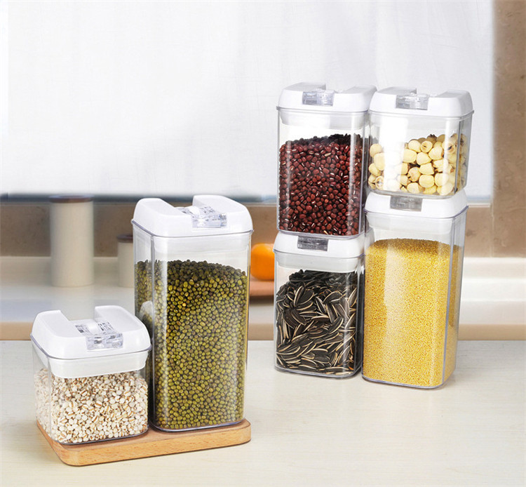 6pcs/set transparent sealed multi capacity plastic storage tank