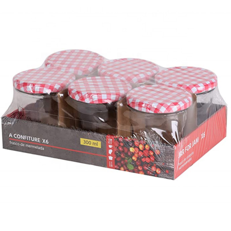 6pcs/sets wide mouth glass mason jars in bulk chili pasta sauce jams jars with lids