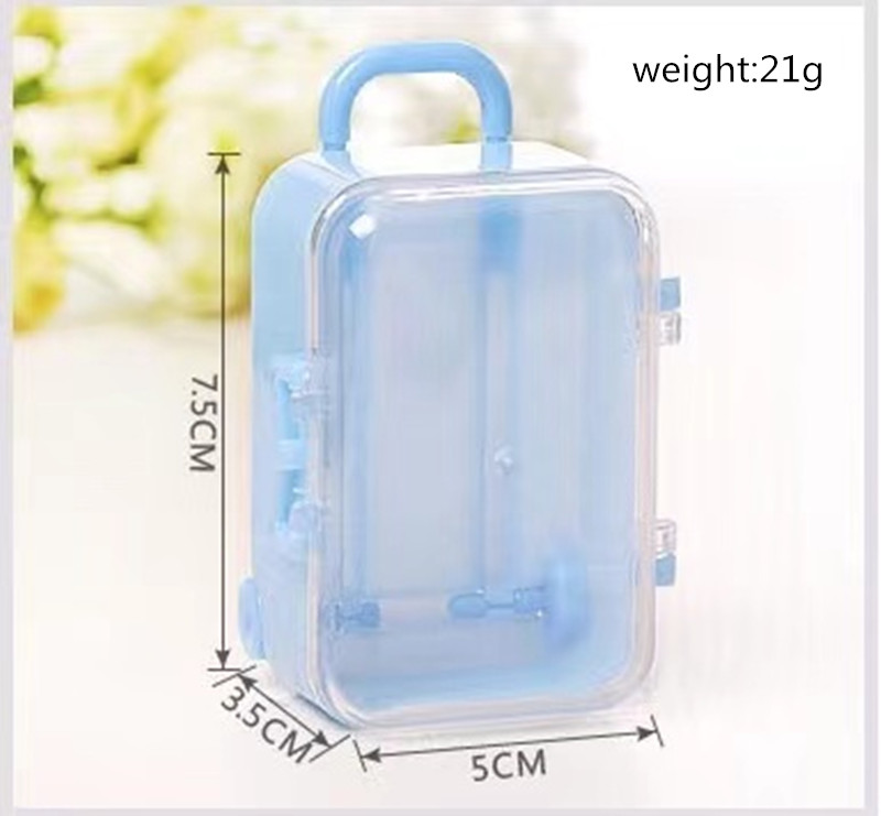 7.5cm mini cute Luggage trolley shaped food grade box, Jewelry candy nail storage box container