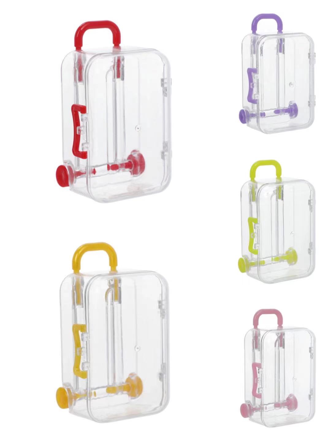 7.5cm mini cute Luggage trolley shaped food grade box, Jewelry candy nail storage box container