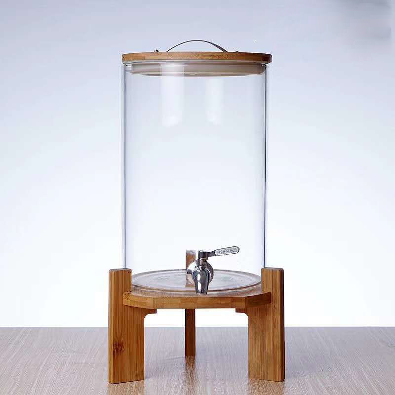 7.5l large capacity tall clear glass food  jar storage coffee with tap