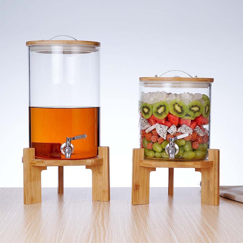 7.5l large capacity tall clear glass food jar storage coffee with tap