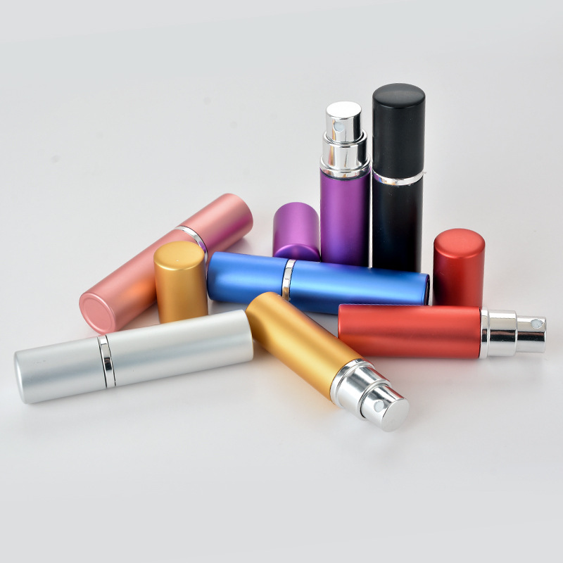 7 Colors smooth Aluminium perfume bottle 5ml Refillable Perfume Atomizer Travel bottles fragrance glass Spray bottles