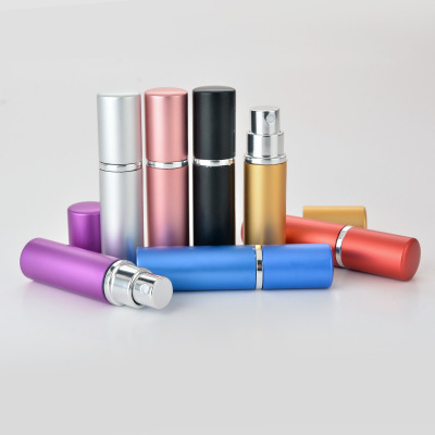 7 Colors smooth Aluminium perfume bottle 5ml Refillable Perfume Atomizer Travel bottles fragrance glass Spray bottles