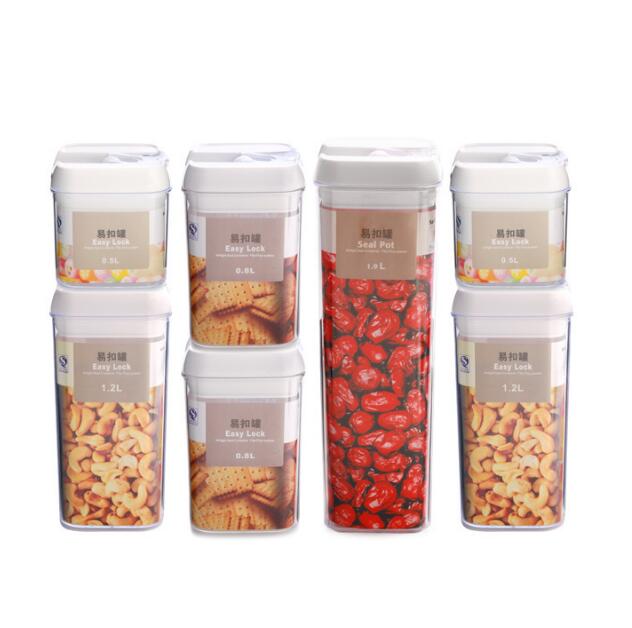 7 Pack Multifunctional Clear Cereal Food Storage Containers With Airtight Easy Locking Lids For Grains Dry Food