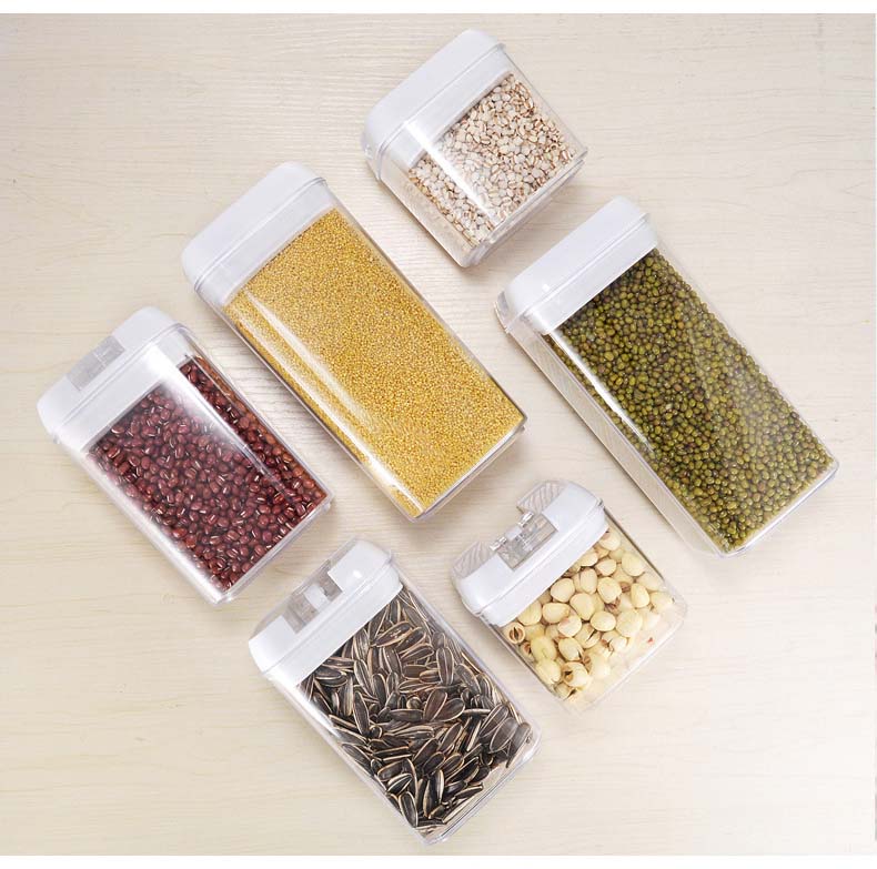 7 Pack Multifunctional Clear Cereal Food Storage Containers With Airtight Easy Locking Lids For Grains Dry Food