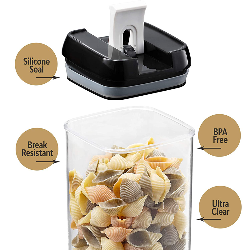 7 Pc Airtight Food Storage Container Set - Labels & Chalk Marker - BPA Free Clear Plastic Kitchen Container