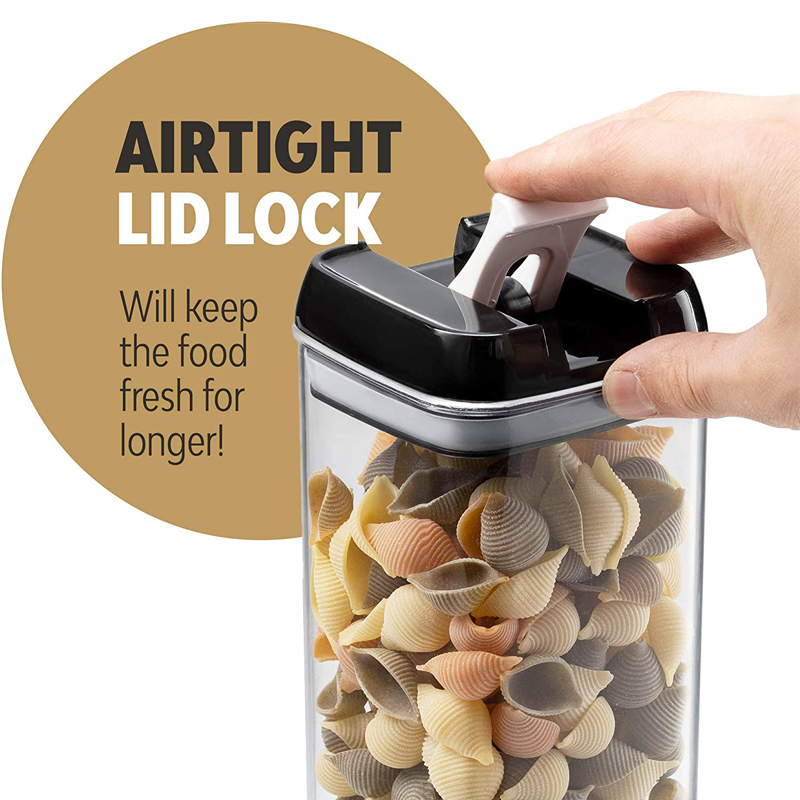 7 Pc Airtight Food Storage Container Set - Labels & Chalk Marker - BPA Free Clear Plastic Kitchen Container