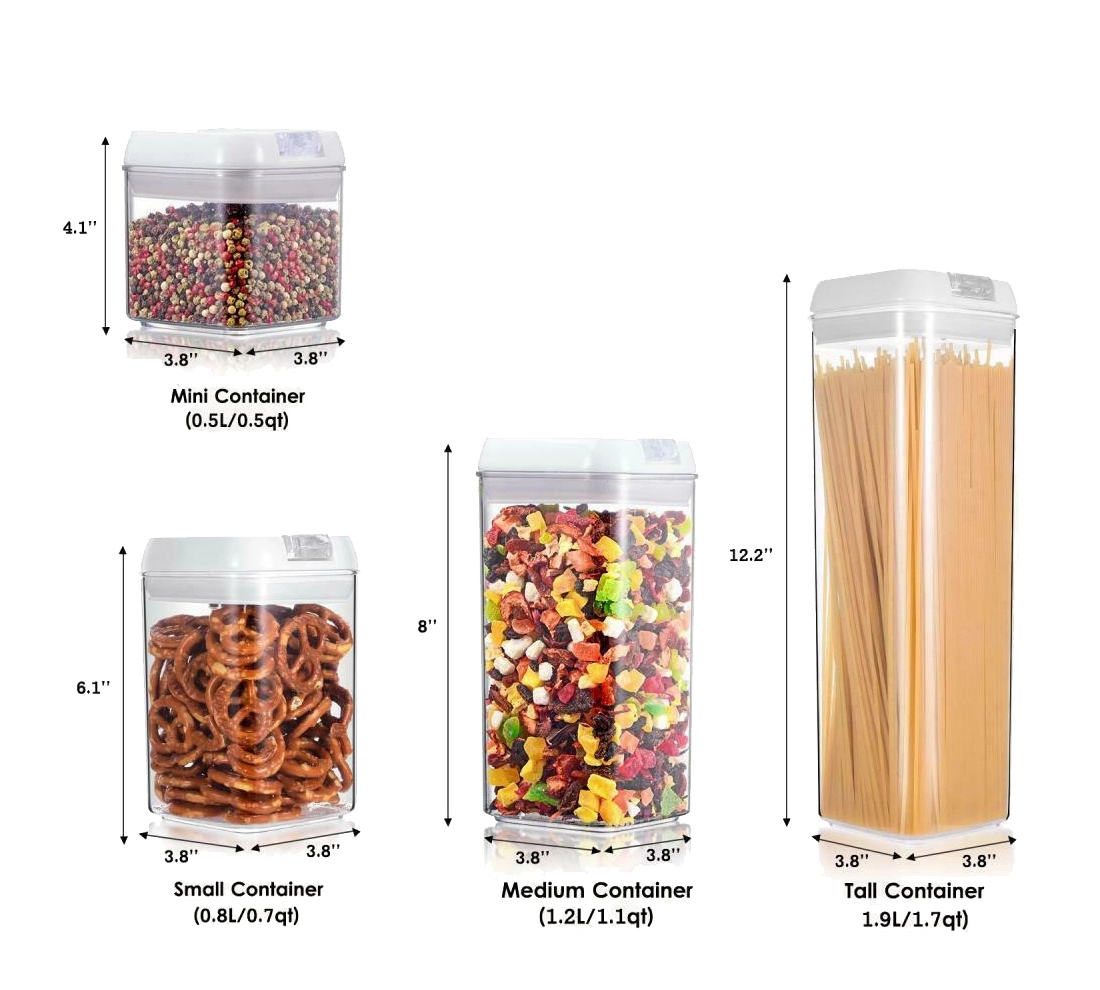 7 pieces set Plastic cereal storage containers Kitchen Pantry Organizer