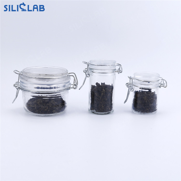 70*85mm Clip Top Glass Transparent Weed Storage Airtight Container Borosilicate Glass Jars