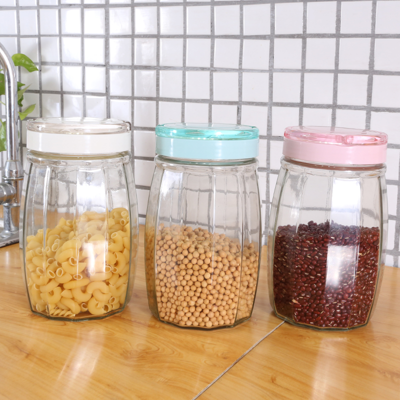 700ML Thickened Sealed Glass Jar Food Fresh-keeping Storage Jar with Handle