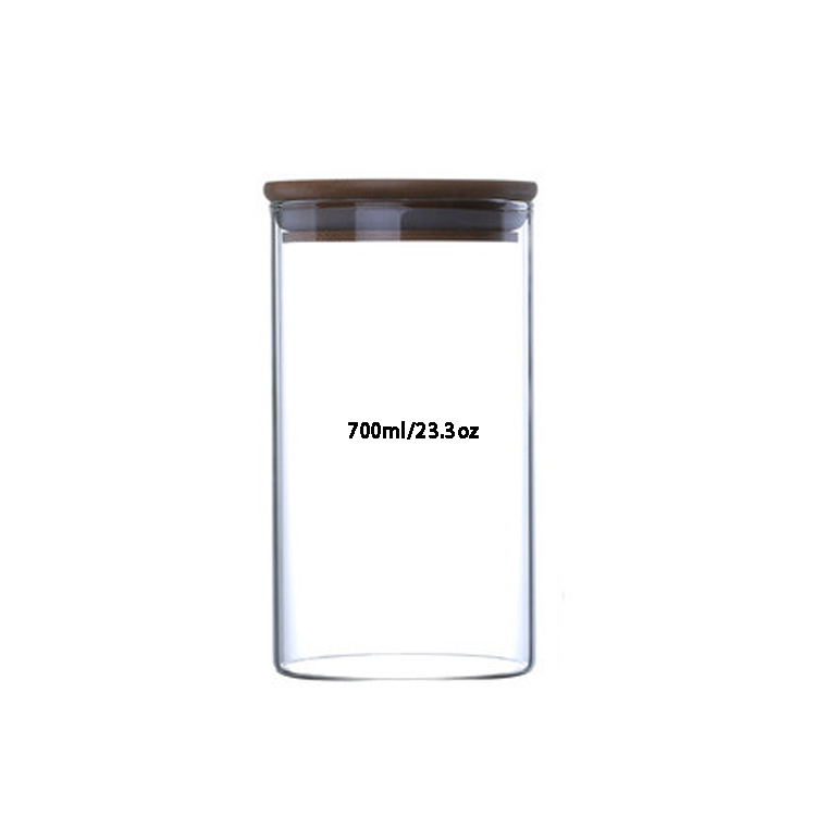 700ml/23oz spice transparent dainty glass storage canister kitchen