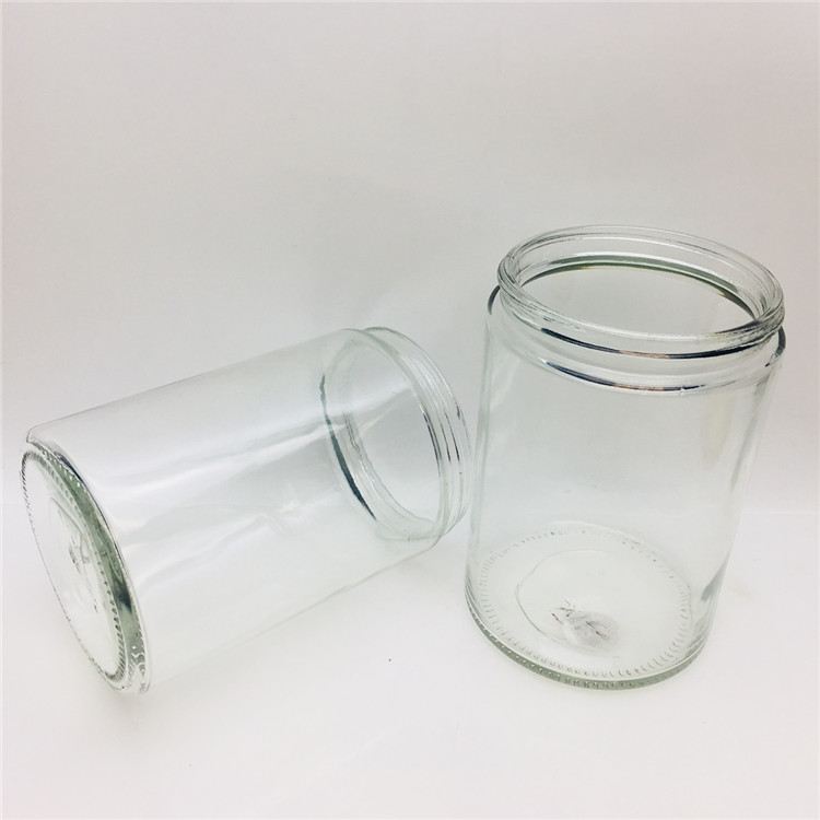 700ml straight round transparent large glass storage jar with screw top lid