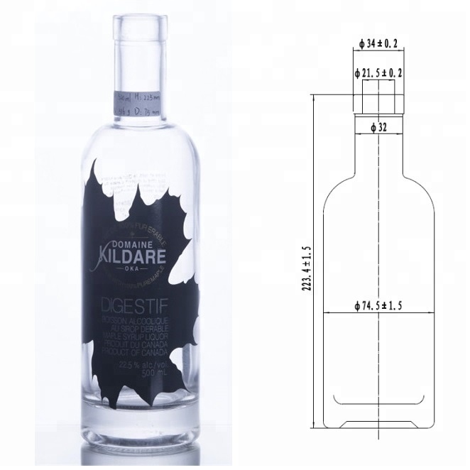 700ml super flint square glass vodka bottle glass gin bottle glass spirits bottle
