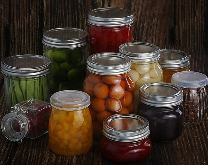 70MM Regular Mouth Tinplate Split Lids 16OZ Glass Mason Jars for Food